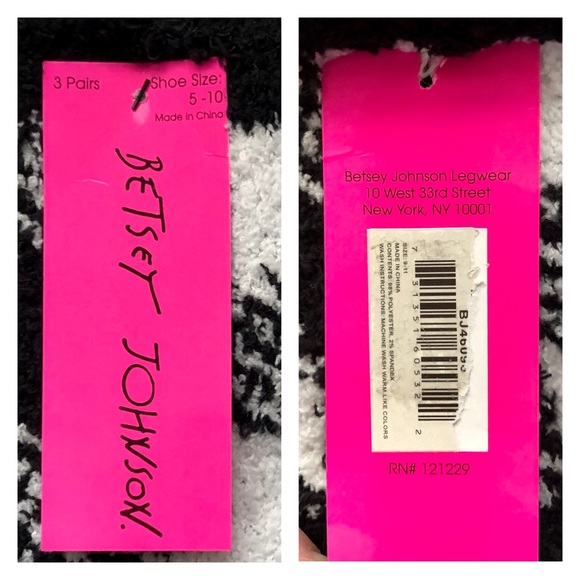 3 Pack BETSEY JOHNSON Black White Plaid Cozy Socks - Picture 5 of 7